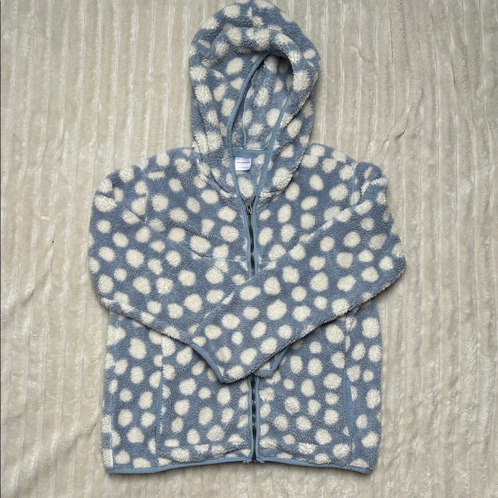 Hanna Andersson Blue and White Polka Dot Hoodie